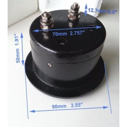 Amperemeter inbouw rond 30A DC met losse shunt